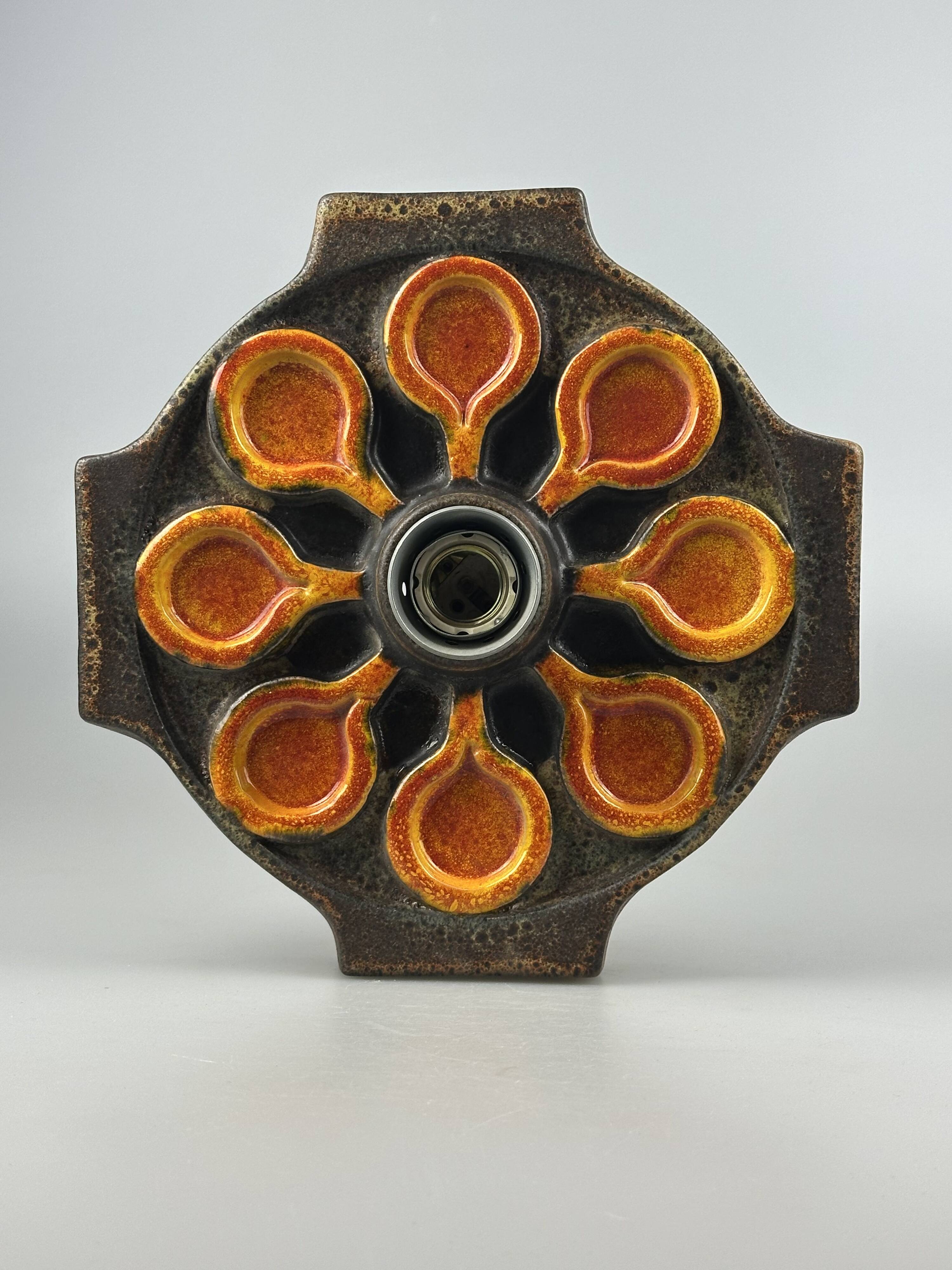 1960s/1970s Ceramic Wall Sconce, Mid-Century Space Age Design