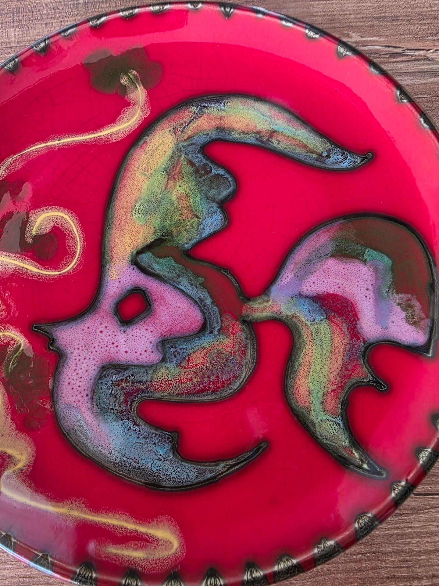 Cerenne Plate Vallauris 1950s Fish Decor by Pierre Rinaudo