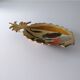 Empty pocket pineapple enamelled brass