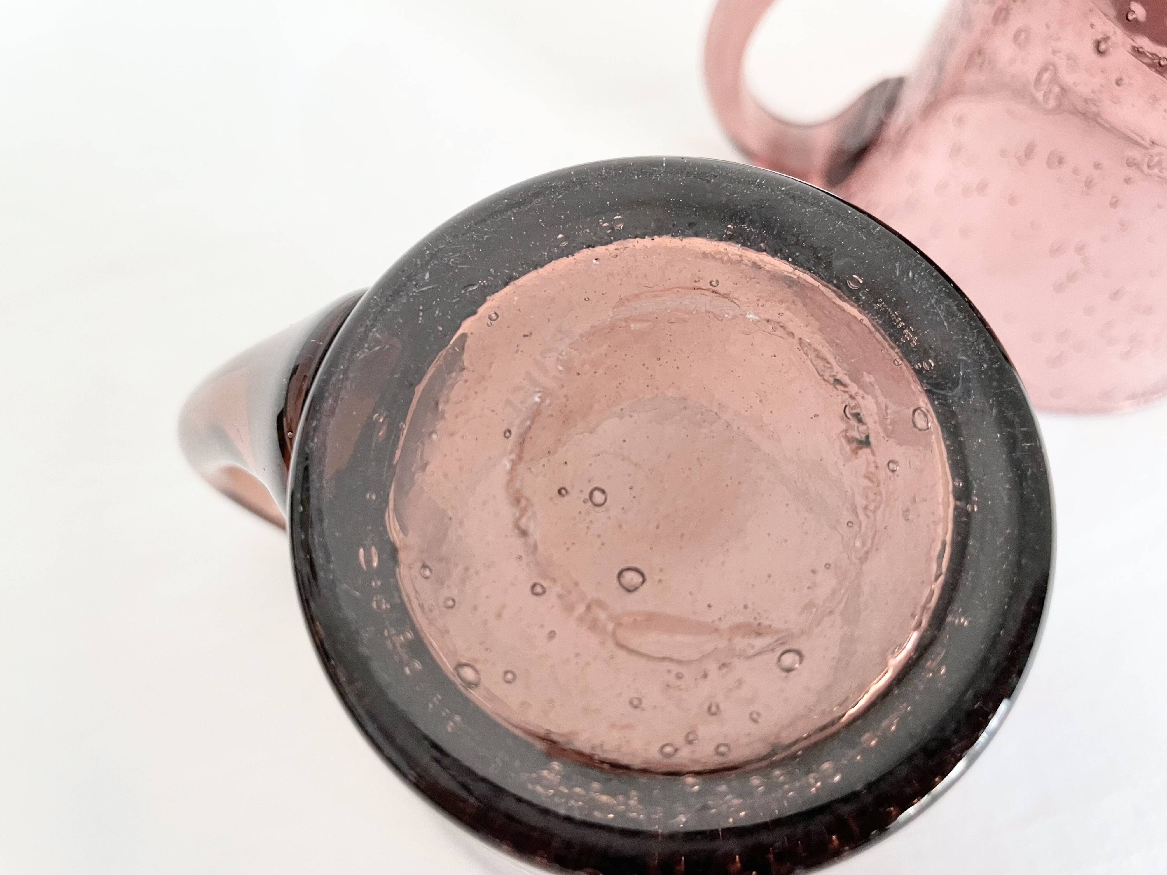 Purple biot blown glass mugs