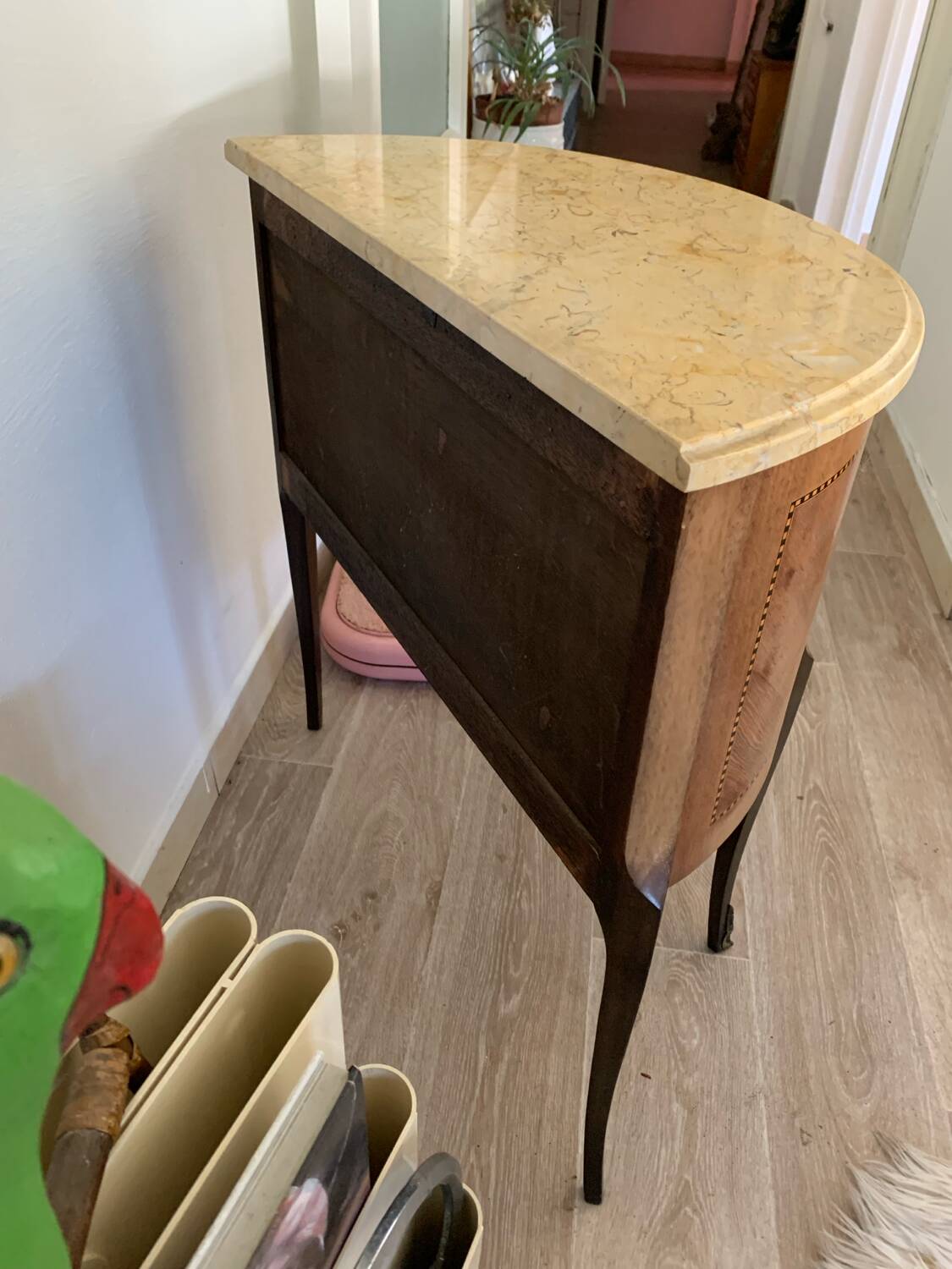 Small Louis XV style half-moon chest of drawers