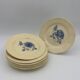 8 assiettes à dessert vintage faïence terre de fer Digoin, années 1940