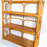 Rattan wall shelf