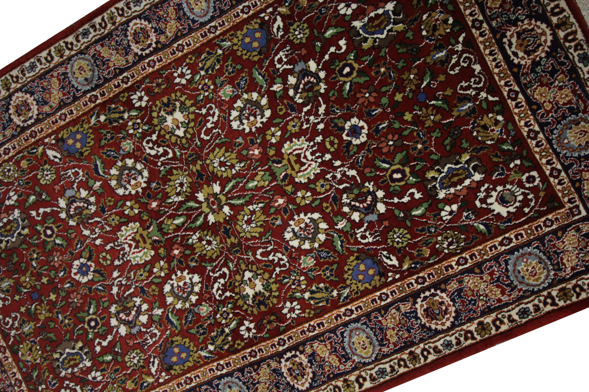 Traditional hand woven indian wool carpet area rug- 97x153cm