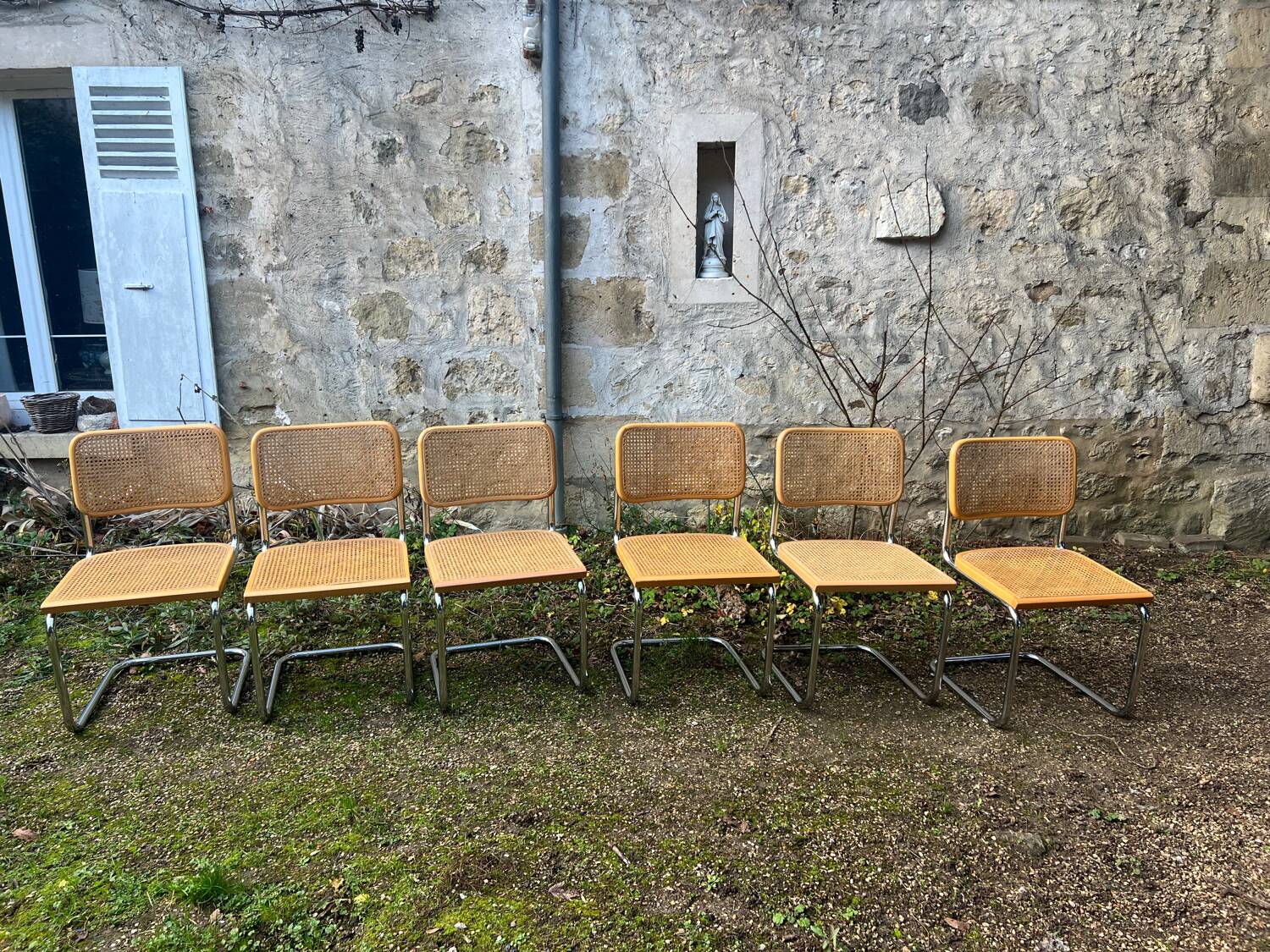 6 mid-century Marcel Breuer B32 Cesca chairs,