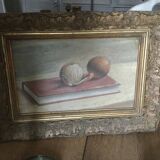 Old still life painting with frame
