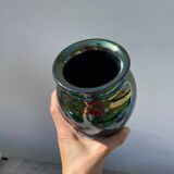 Vintage iridescent ceramic vase
