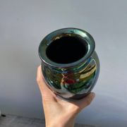 Vintage iridescent ceramic vase