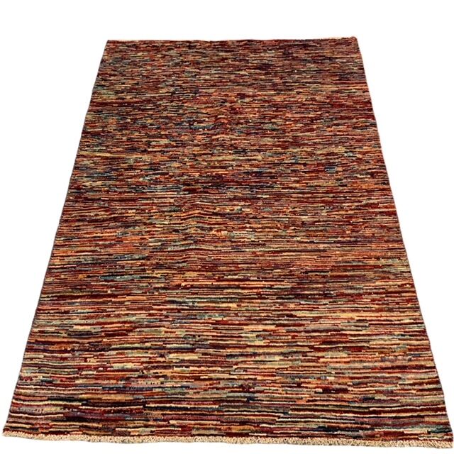 Tapis en laine à rayures multicolore