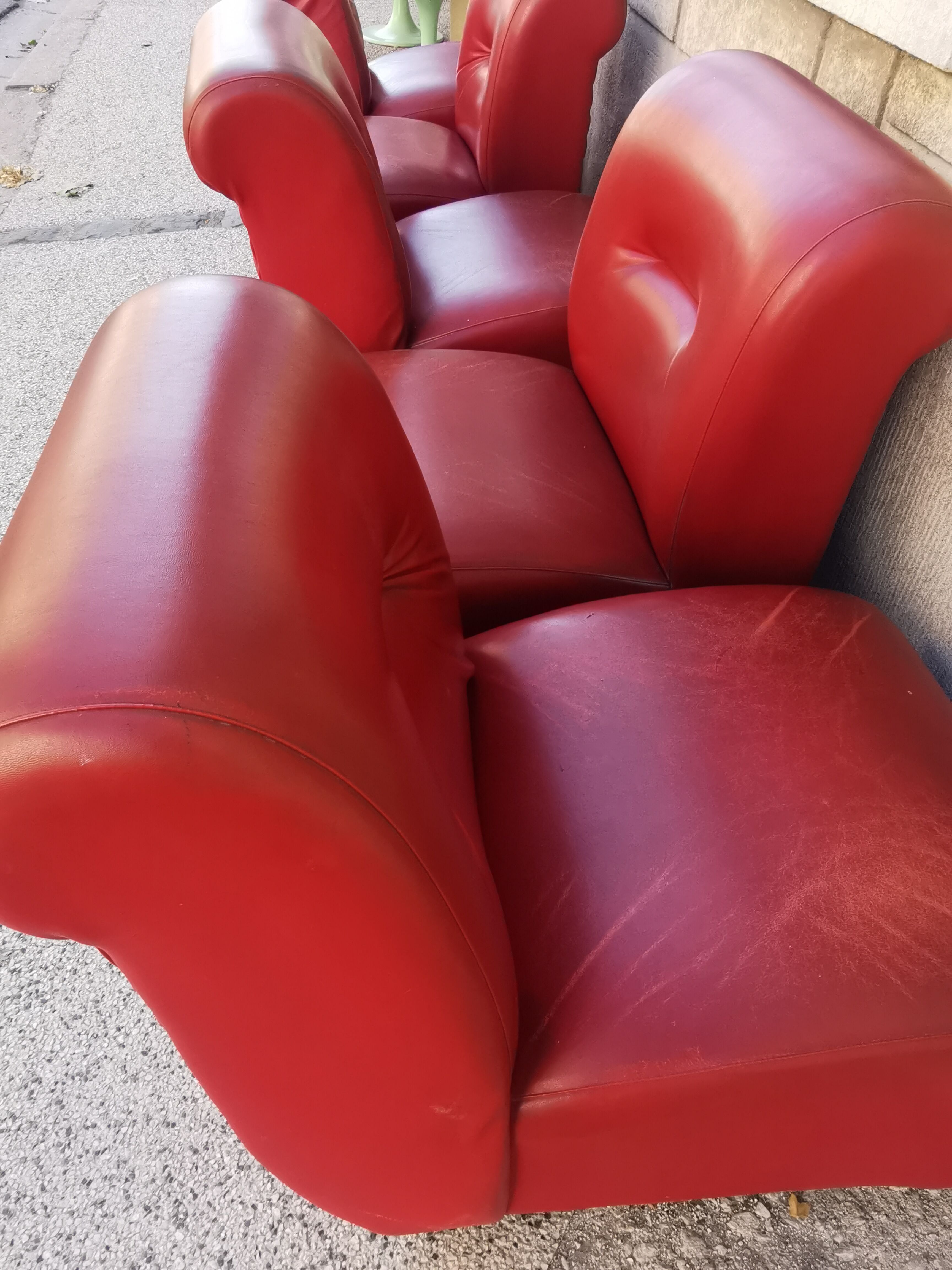 Suite of 5 vintage modular armchairs 60s