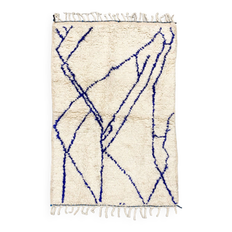 Azilal Moroccan Berber rug with majorelle blue patterns 1.50x0.98m