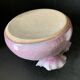 Pique flowers vase in sandstone enamels