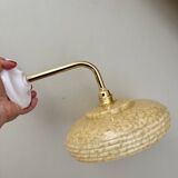 Angled wall lamp with vintage shade in yellow Clichy glass