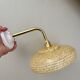 Angled wall lamp with vintage shade in yellow Clichy glass