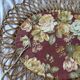 Vintage 1960 sun flower rattan wicker mirror - 68 x 58 cm