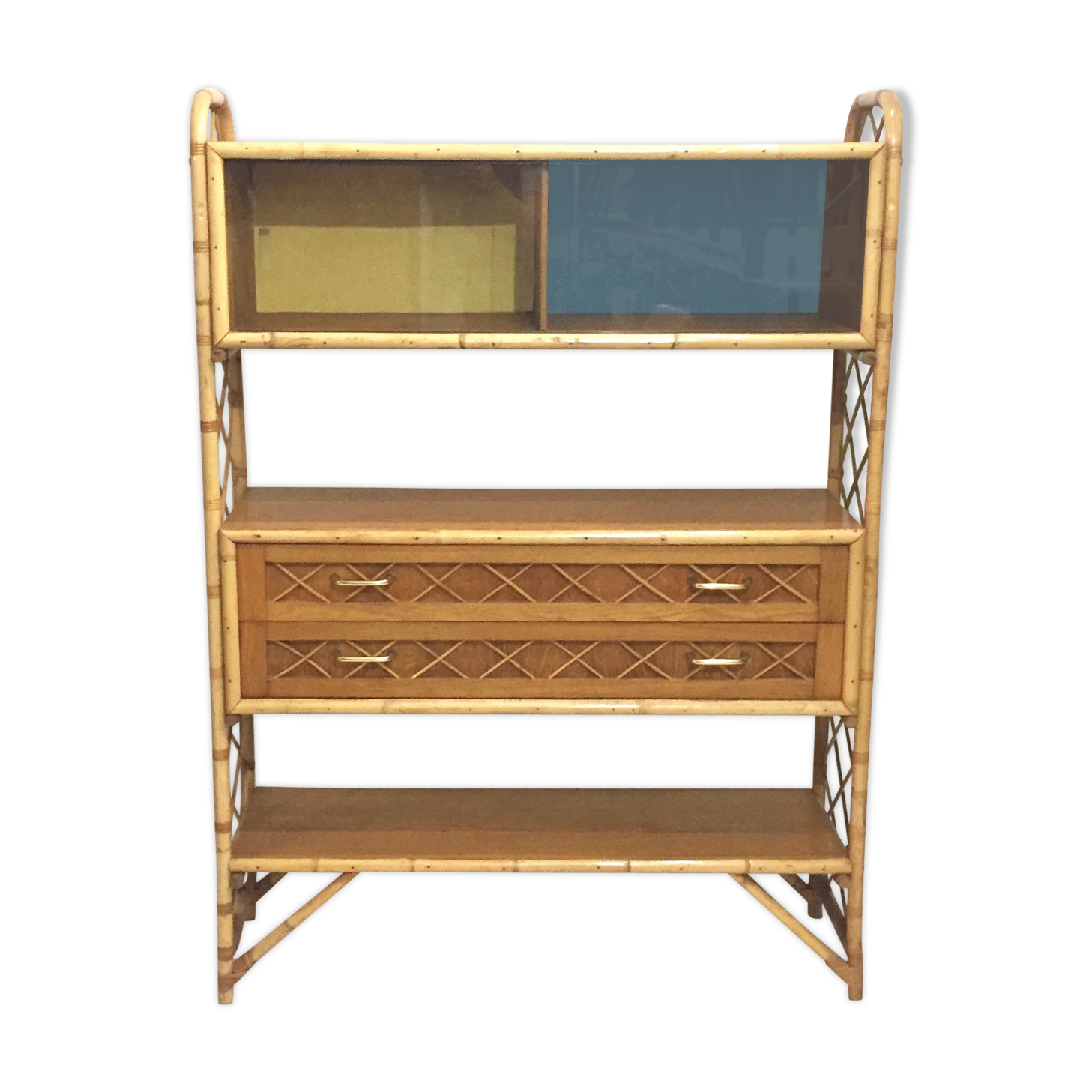 Rattan bookcase