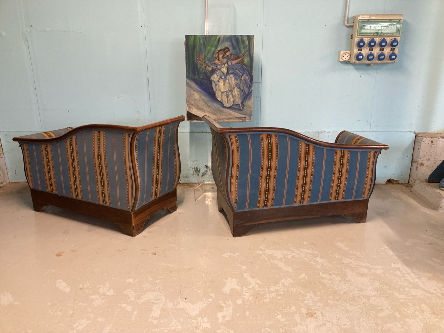 Pair of meridians in rosewood, Charles X period.