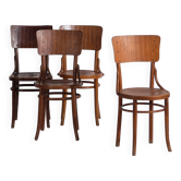 Anciennes chaises Thonet en bois courbé (c.1940). Ensemble de 4 pièces