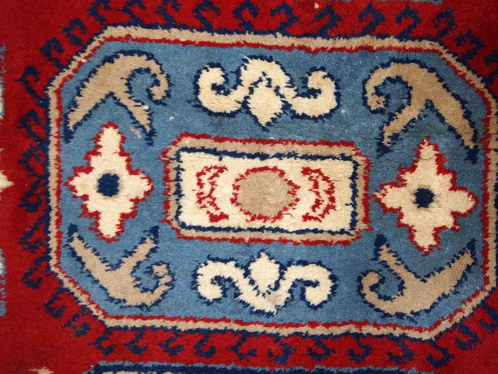 Vintage caucasian kazak handmade carpet 122cm x 185cm 1970s, 1c521