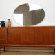 Mirror oval gilded brass hooping 92x64cm, mid century