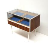 Vintage glass counter / desk with drawers made in the 1970s