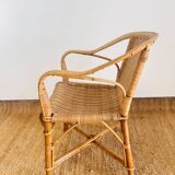 Fauteuil en osier vintage
