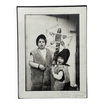 Artistic photo signed by Gheorge Rizeanu XXth 2 Romanian children