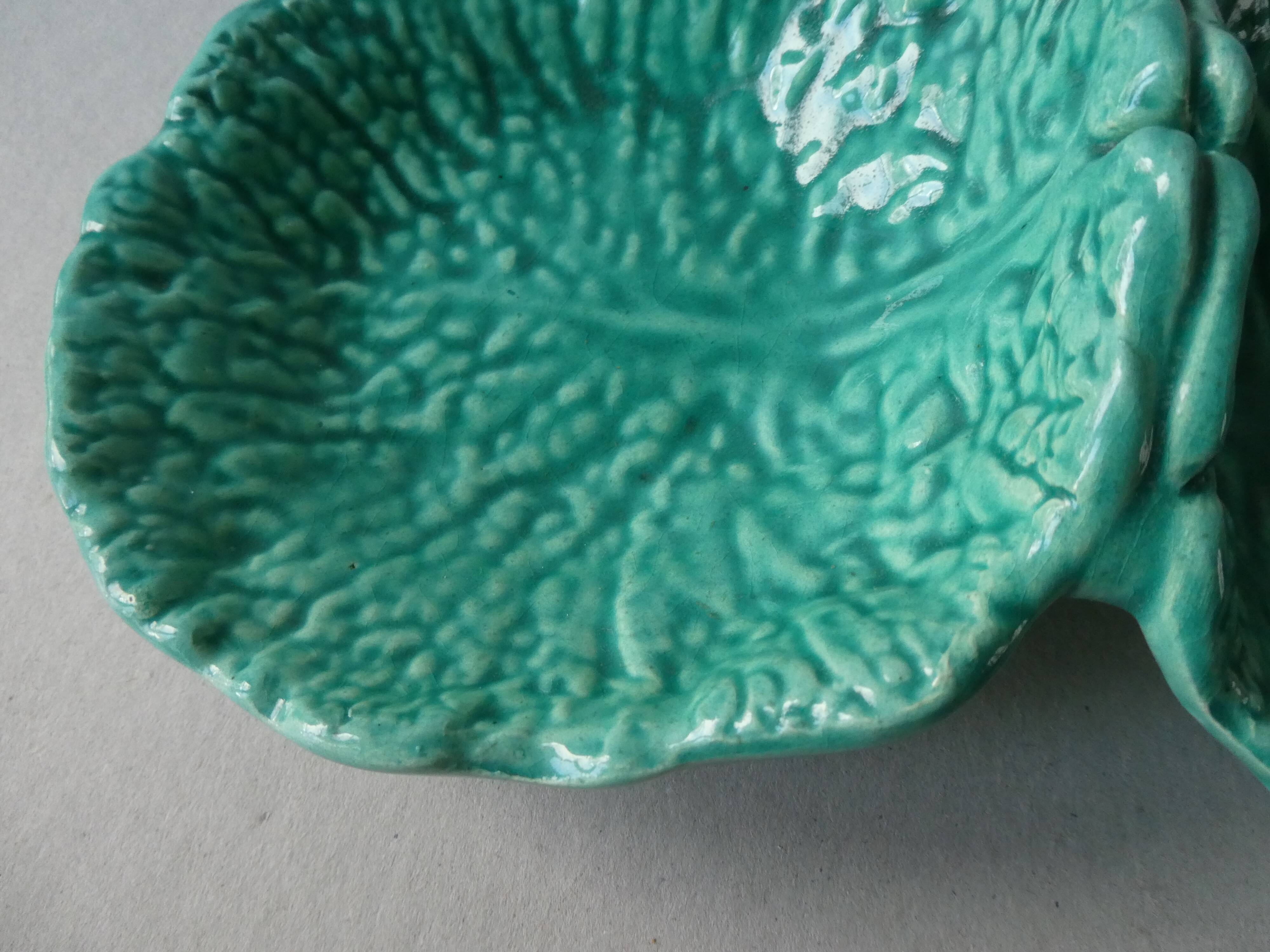 Double ceramic cups shape cabbage leaves