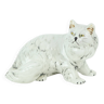 Vintage Cat Cat Figurine Sculpture White Glazed Ceramic