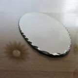 Very large oval beveled mirror, to put down, art deco, 40s 50s