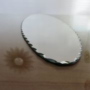 Very large oval beveled mirror, to put down, art deco, 40s 50s