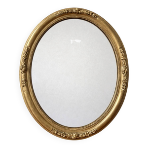 Miroir doré ovale victorien