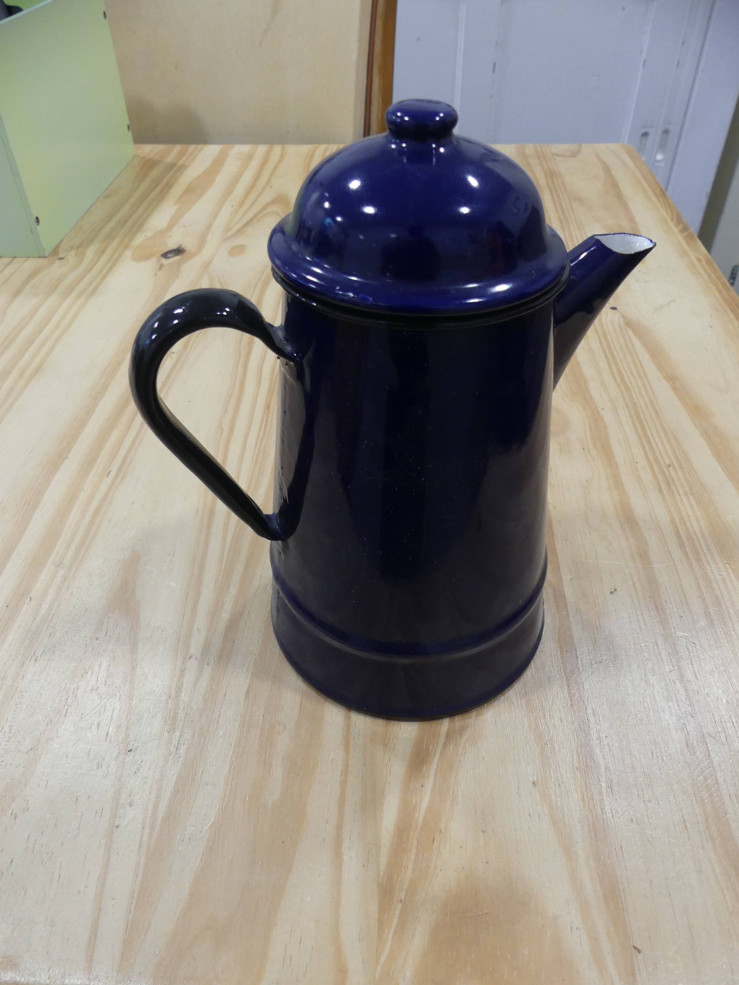 Enameled metal coffee pot