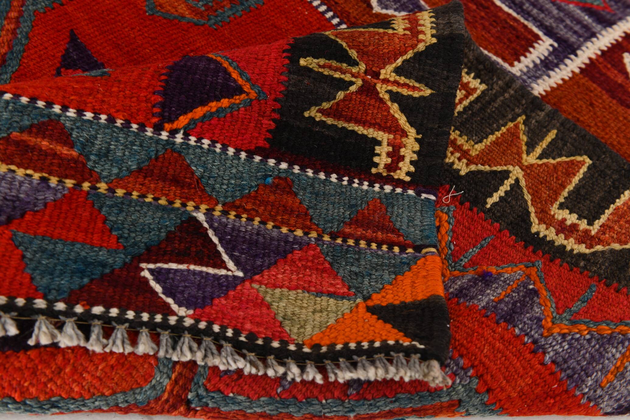 Burgundy & Red Vintage Runner Rug, 99x352Cm