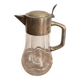 Chiller pitcher, lemonade jug, silver metal glass, Art Nouveau wine carafe.