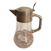 Pichet rafraichisseur Limonadier verre metal argente Art Nouveau carafe vin