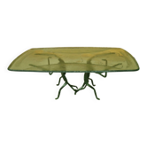 Abstract wrought iron and ice glass coffee table, Germany 1970s