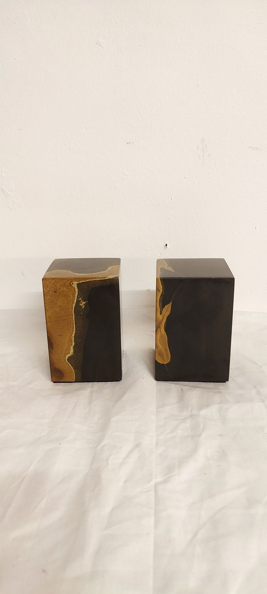 Pair of marble bookends, France, 1940s