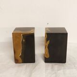 Pair of marble bookends, France, 1940s