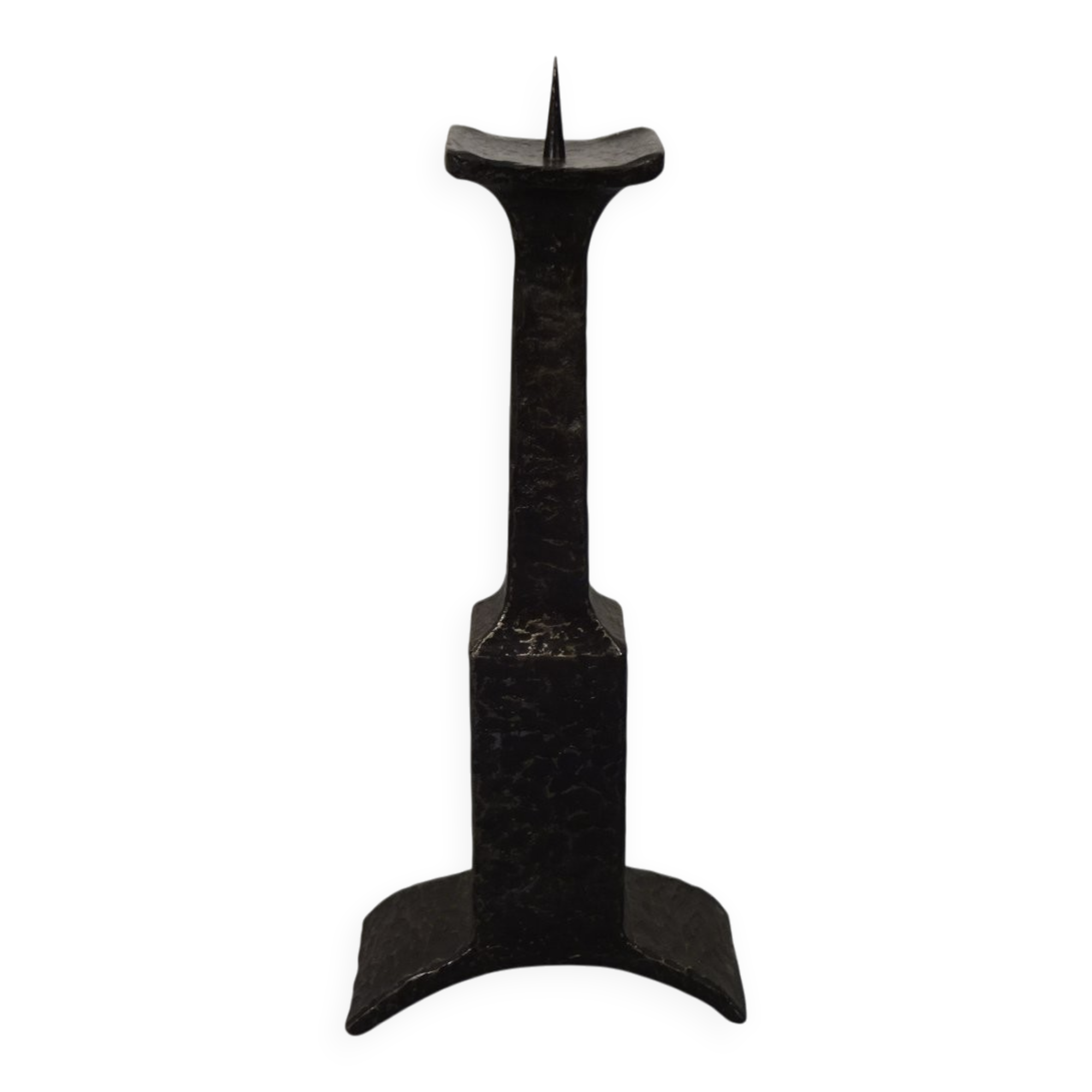 Brutalist Sculptural Iron Candleholder, 1960s