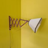 Dutch Wooden Hinge Wall Lamp, from the 1960s