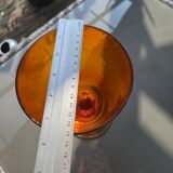 Vintage blown glass vase – orange bubble crystal – circa 1970