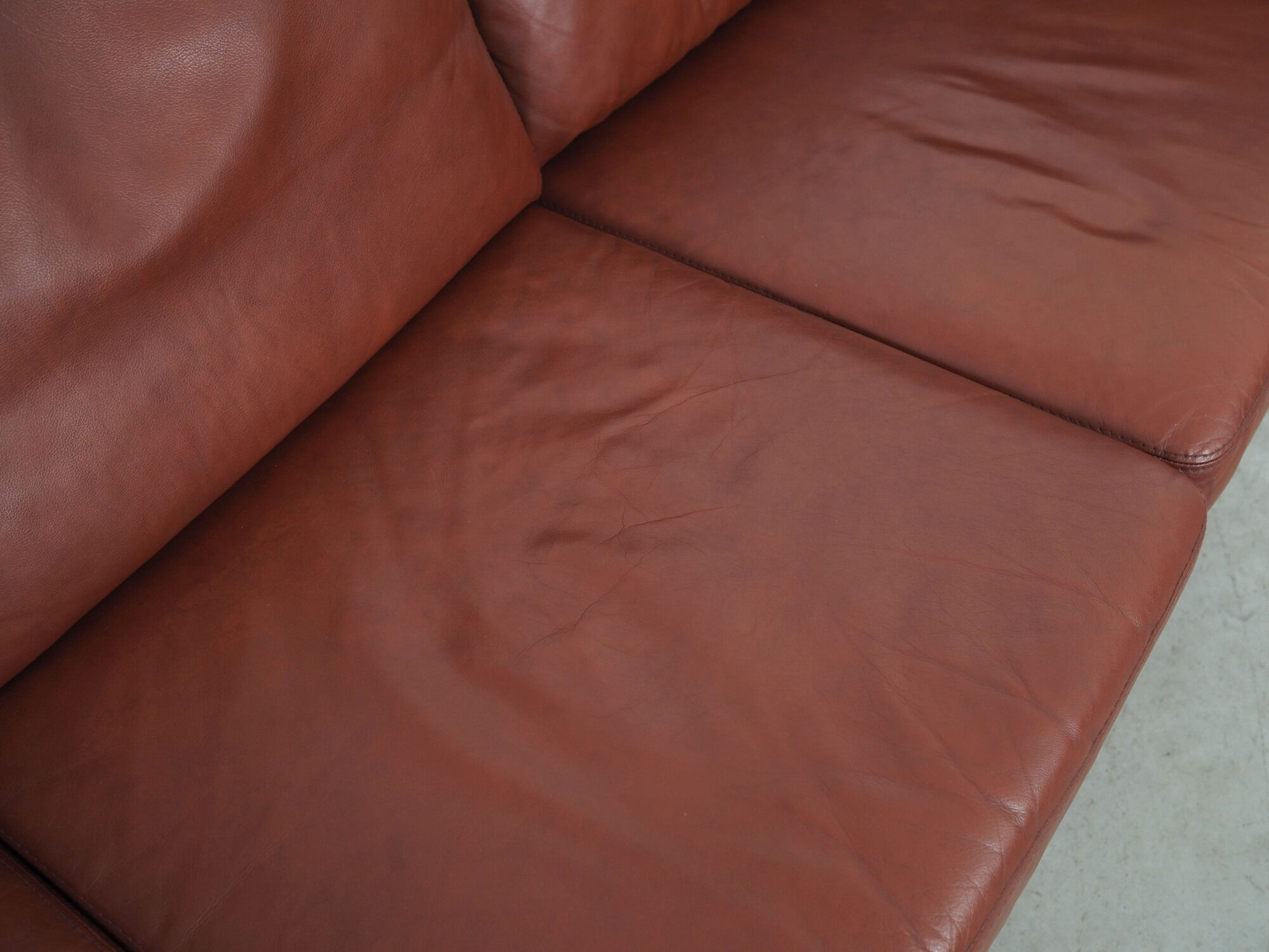 Brown leather sofa, Danish design, 1960s, production: Denmark