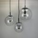 Set of 3 bubble glass pendant lamps by RAAK Amsterdam 1960