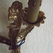 Brass wall lights.