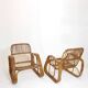 Pair of rattan armchairs, Italy, 1960s, no. 2.