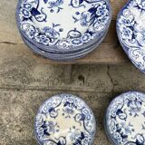 Antique Creil Montereau earthenware dinner service with Flora pattern