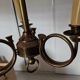 Lustre said metal chandelier with 3 lights in hunting horns.