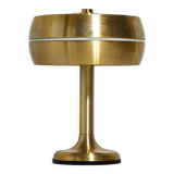 Italian brass table desk lamp with sculptural base and glowing band, 1960s