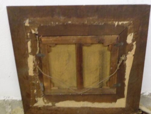 Oil on canvas signed Louis Galichon Riverside Landscape